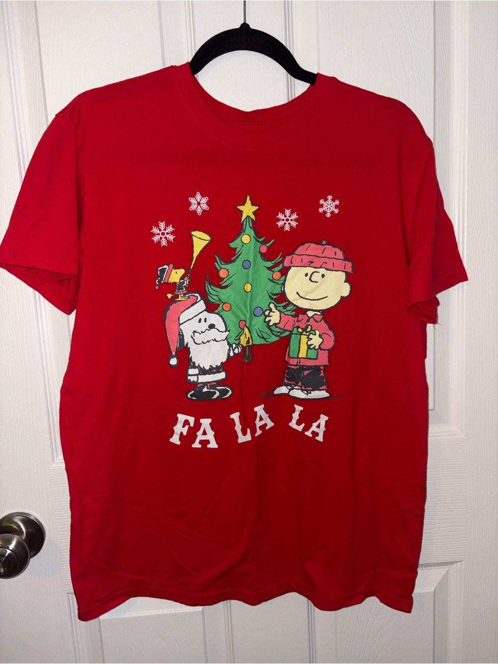 Peanuts Red Kids Holiday Tee with Charlie Brown & Tree